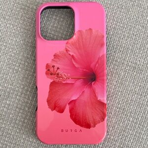 Burga Pink iPhone 16 pro max Hibiscus Floral Phone Case